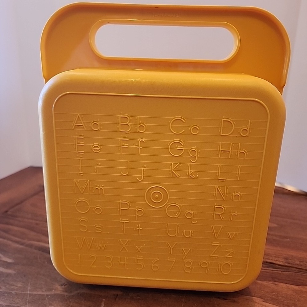 Vintage Tupperware Tuppertoys Container with Magnetic Letters Storage Case